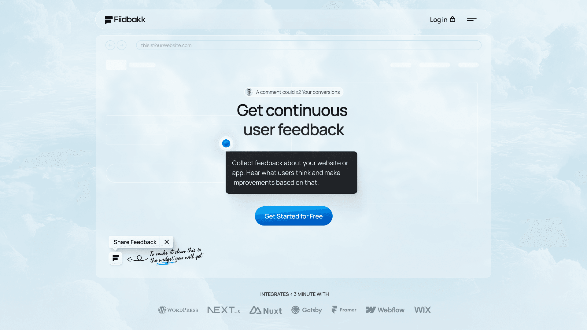 Fiidbakk SaaS kodulehe kujundus aastal 2025