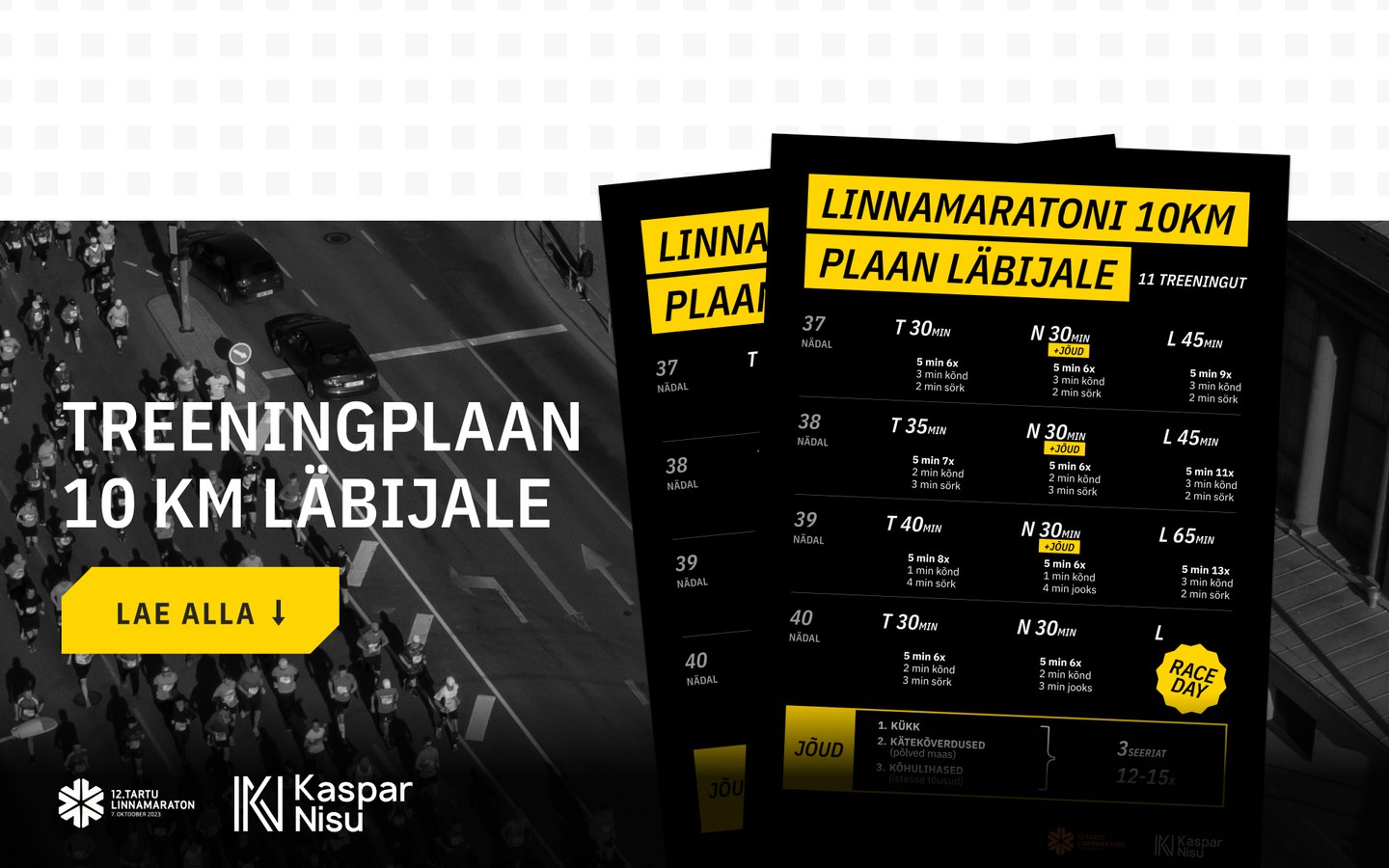 Allalaetava treeningplaani kujundus - tasuta lead magnet materjal e-maili vastu