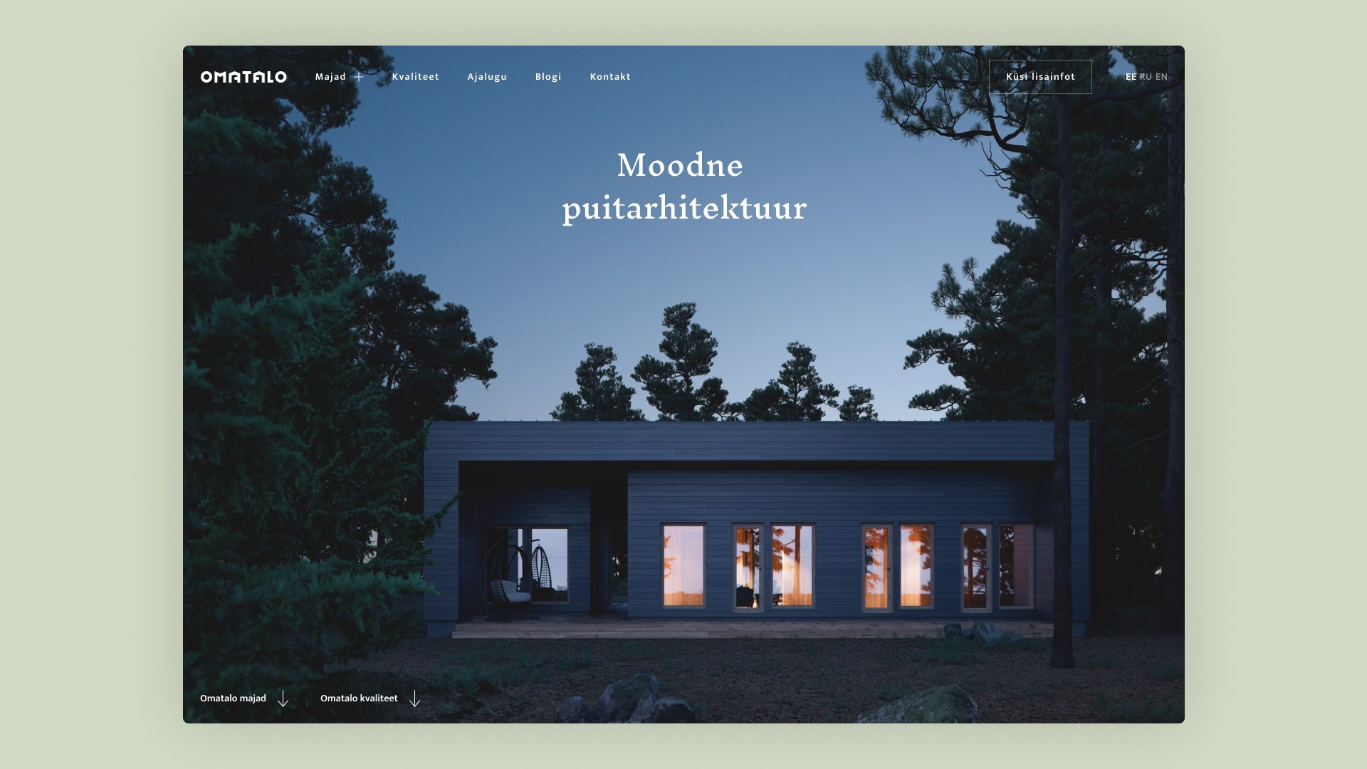 Omatalo kodulehekülje disain