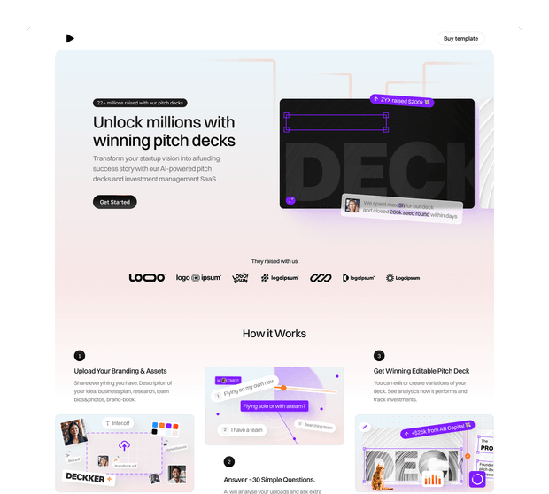 Deckkr SaaS veebileht