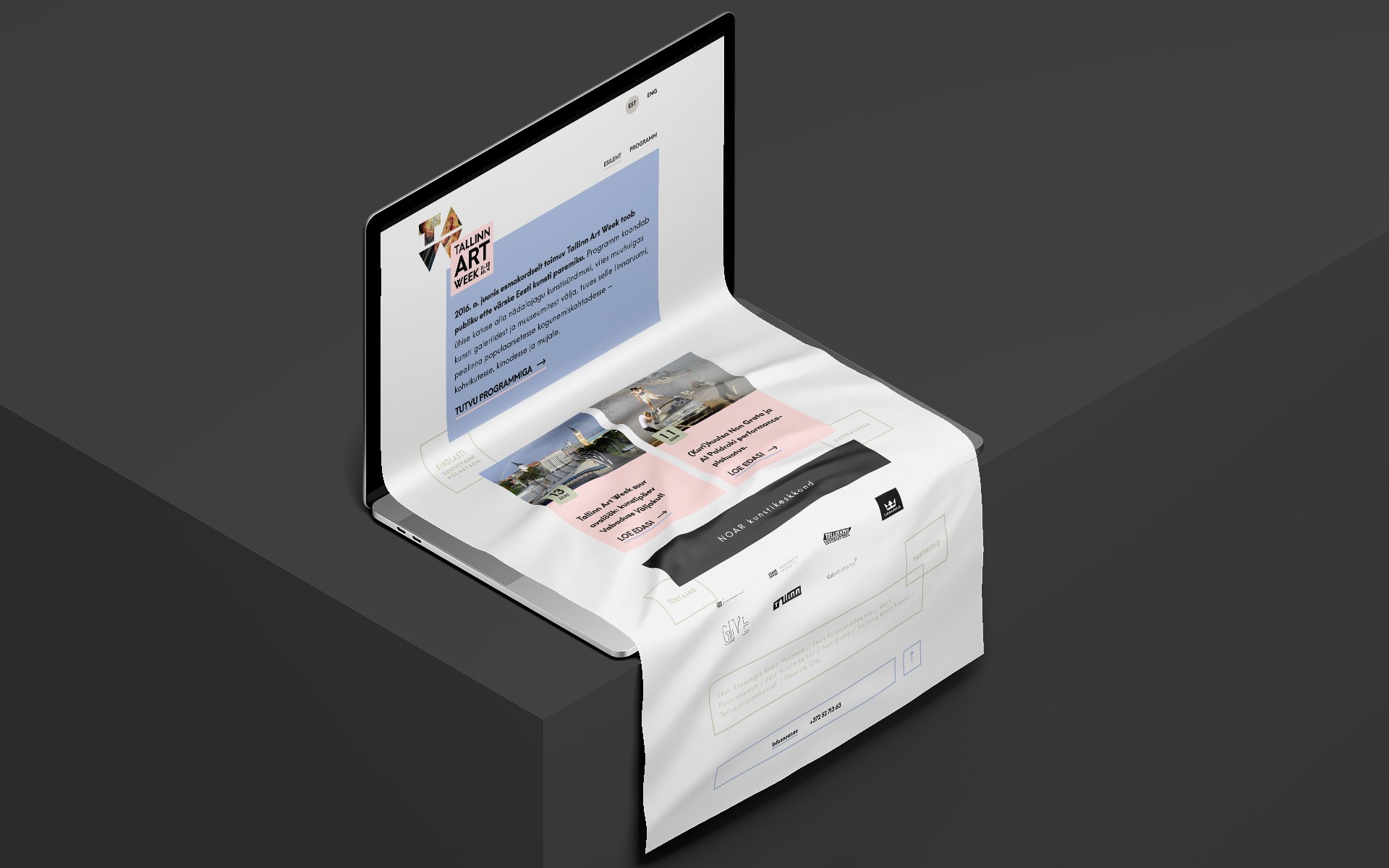 Tallinn Art Week kodulehekülje kujundus