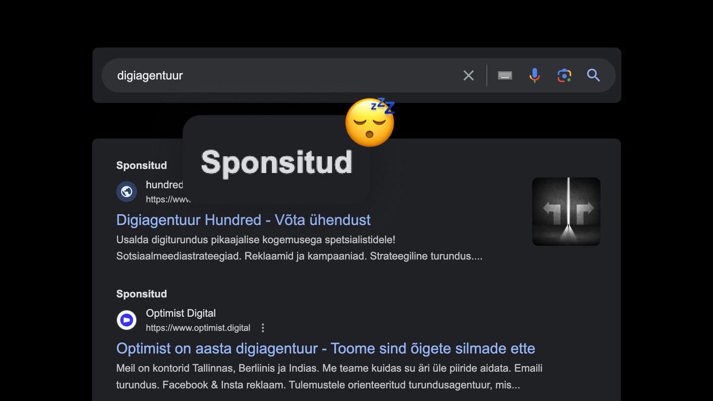 Makstud digiagentuuri reklaamid Google Adwordsis