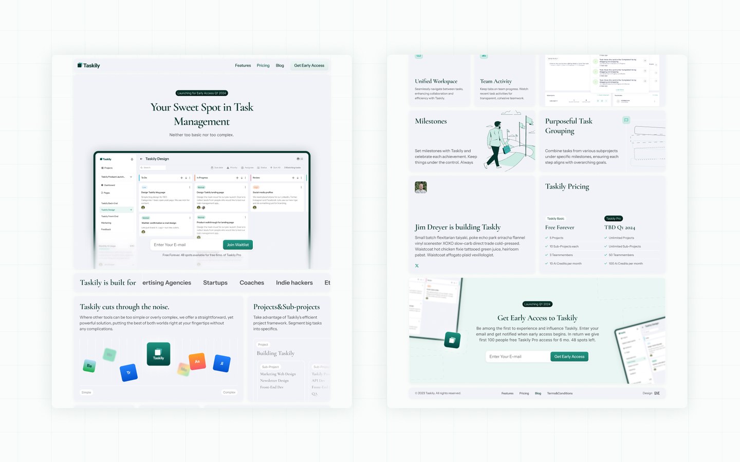 Maandumislehe UI/UX disaini kavand 1