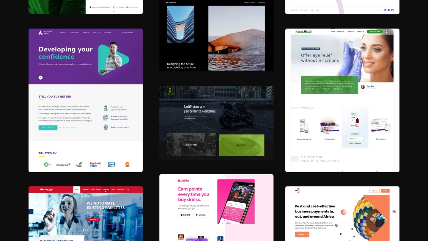 Kodulehtede kujundusnäidised